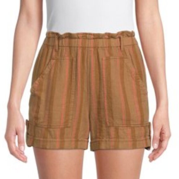 Time and Tru Pants - Paperbag Striped Linen Short